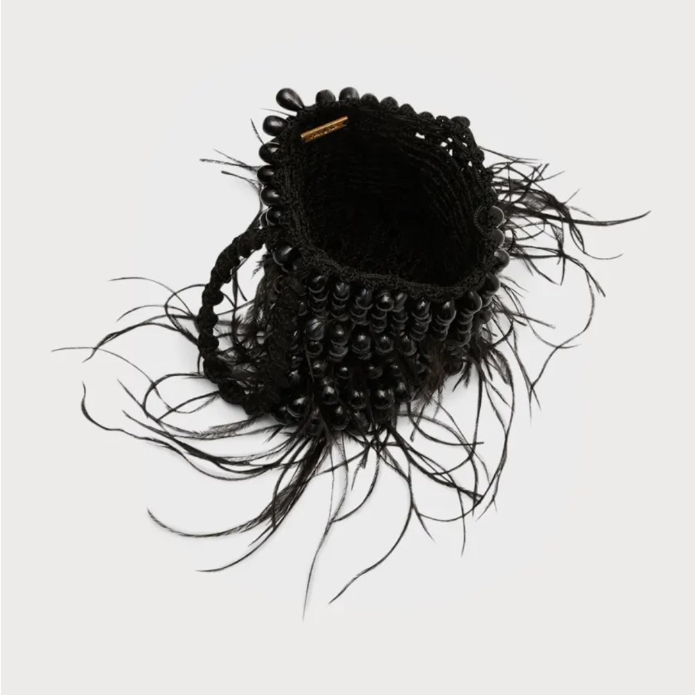 Dory Ostrich Feather Beaded Wristlet - Picture 14 of 15